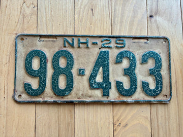 1929 New Hampshire License Plate