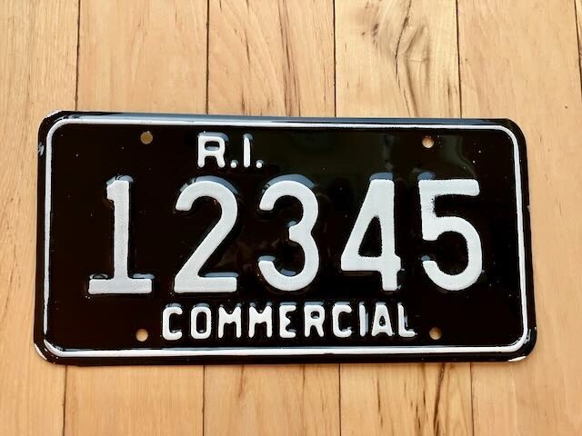 1960s Base Rhode Island Commercial License Plate - Number 12345