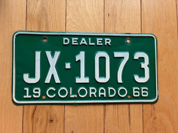 1966 Colorado Dealer License Plate