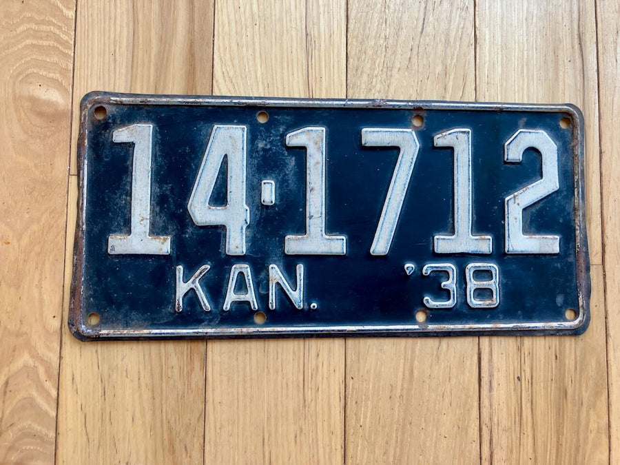 1938 Kansas License Plate