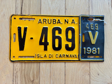 1981 Aruba Isla Di Carnaval License Plate