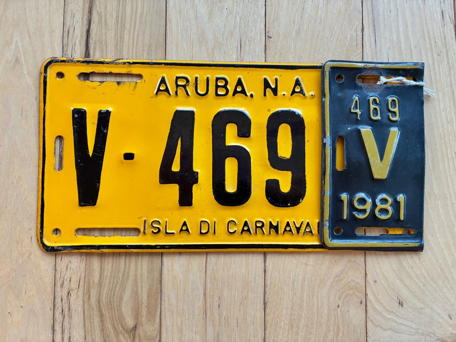 1981 Aruba Isla Di Carnaval License Plate