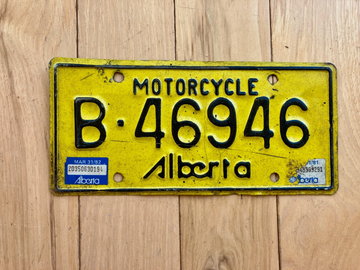 1981 Alberta Motorcycle License Plate