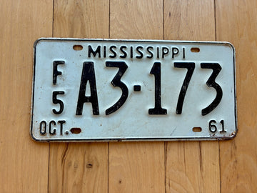 1961 Mississippi License Plate