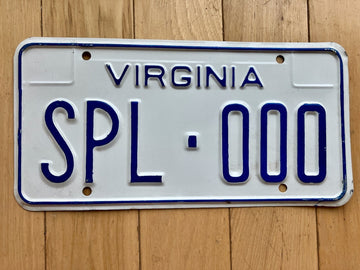 1970s Virginia Sample License Plate