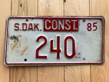1985 South Dakota Construction Equipment License Plate