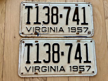 Pair of 1957 Virginia Truck License Plates