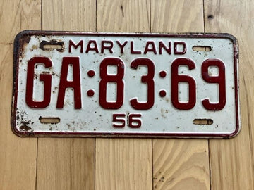 1956 Maryland License Plate