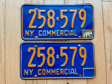 Pair of 1970 New York Commercial License Plates