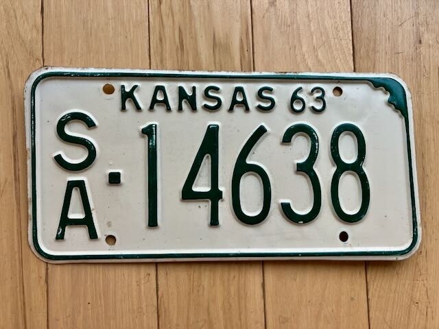 1963 Kansas License Plate
