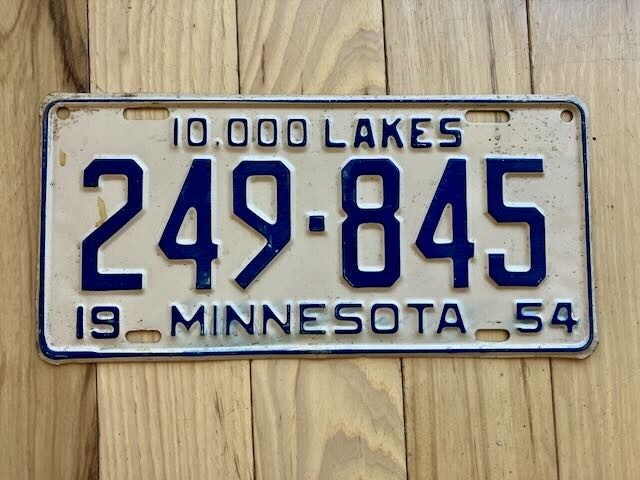 1954 Minnesota License Plate