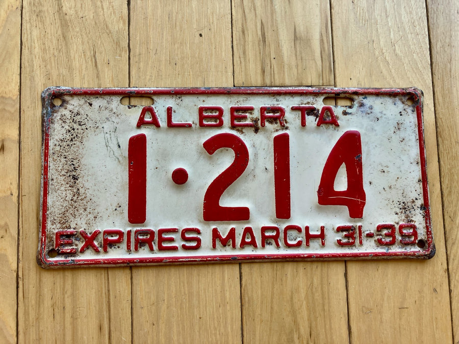 1939 Alberta License Plate