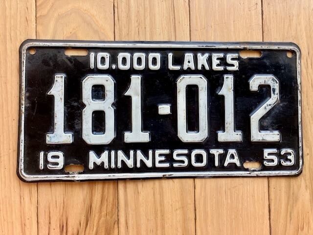 1953 Minnesota License Plate