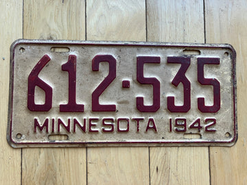 1942 Minnesota License Plate