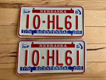 Pair Of 1976 Nebraska License Plates