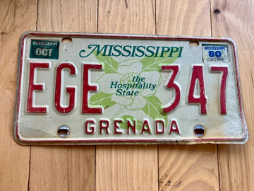 1980 Mississippi Grenada County License Plate