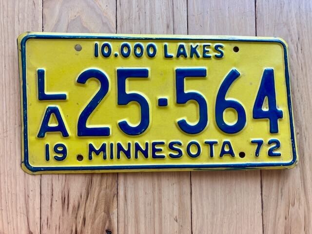 1972 Minnesota License Plate