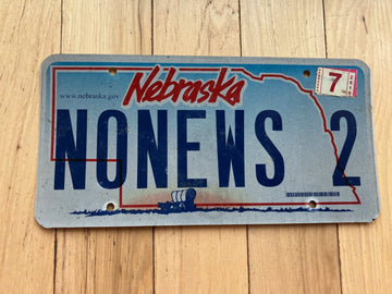 2010 Nebraska Vanity License Plate - NONEWS 2