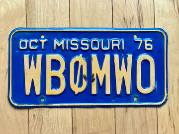 1976 Missouri Ham Radio License Plate