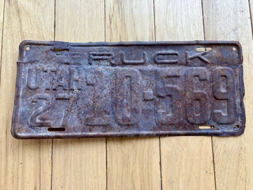 1927 Utah Truck License Plate