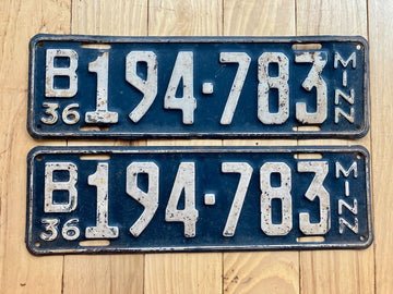 Pair of 1936 Minnesota License Plates