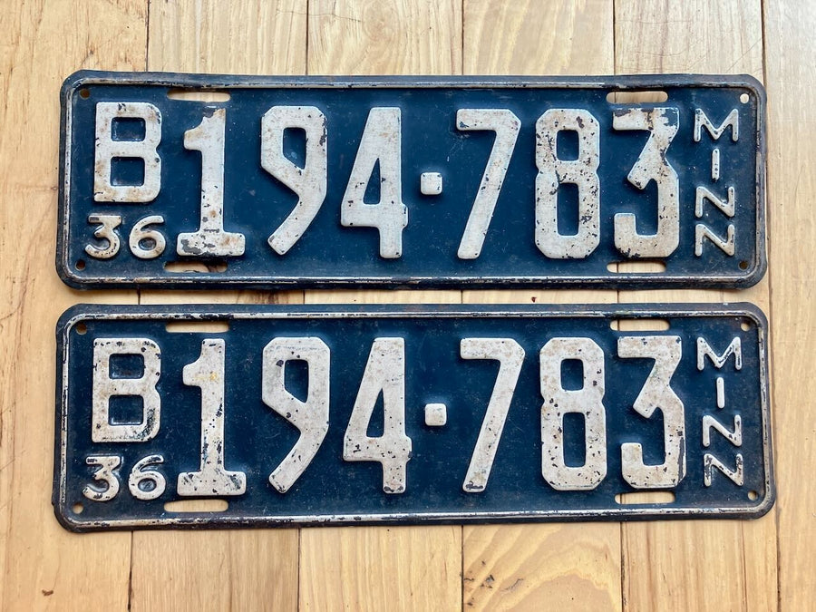 Pair of 1936 Minnesota License Plates