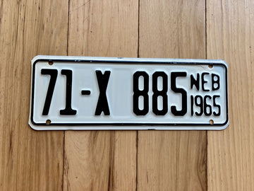1965 Nebraska Farm Trailer License Plate