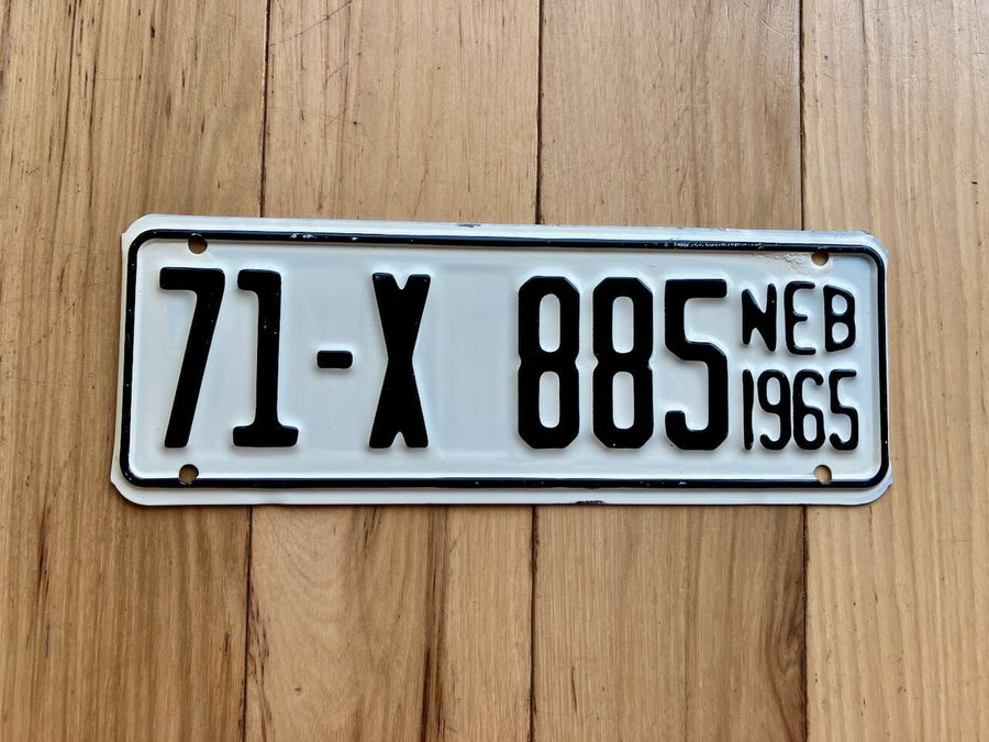 1965 Nebraska Farm Trailer License Plate