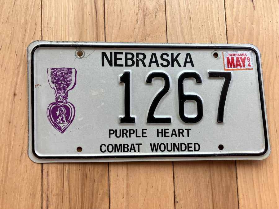 1994 Nebraska Purple Heart Combat Wounded License Plate