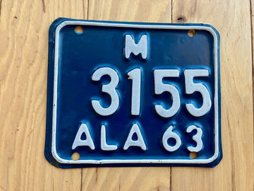 1963 Alabama Motorcycle License Plate