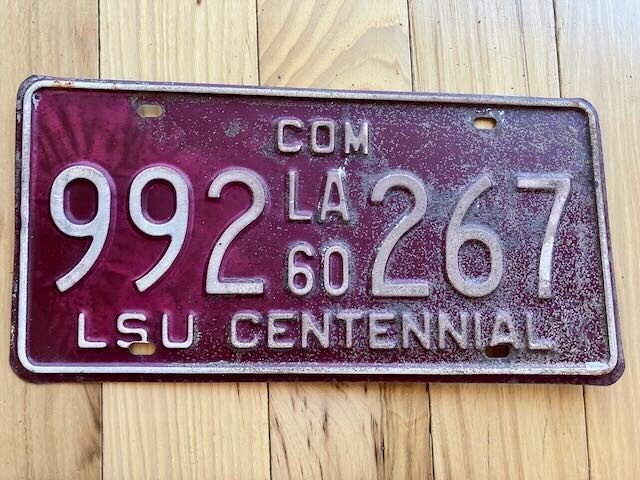 1960 Louisiana License Plate / LSU Centennial