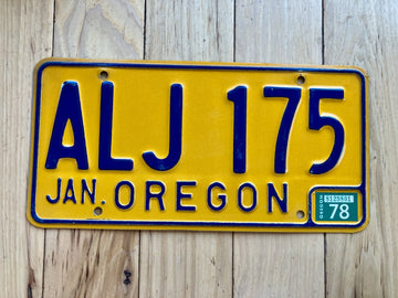 1978 Oregon License Plate