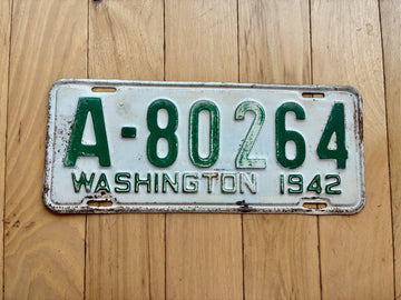 1942 Washington State License Plate