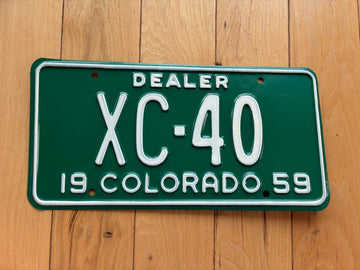 1959 Colorado Dealer License Plate