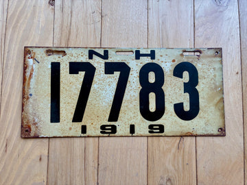 1919 New Hampshire License Plate