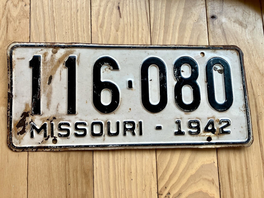 1942 Missouri License Plate