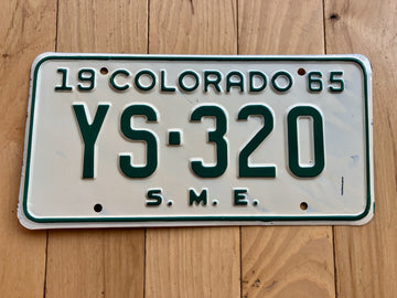 1965 Colorado Special Mobile Equipment License Plate