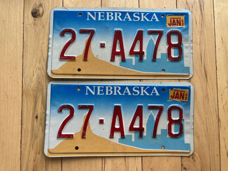 Pair Of 2002 Nebraska License Plates