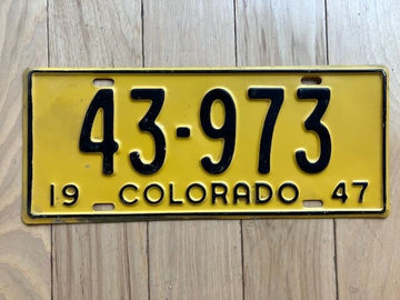 1947 Colorado License Plate