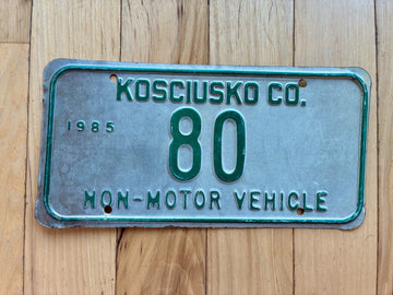 1985 Indiana Non Motor Vehicle/ Buggy License Plate