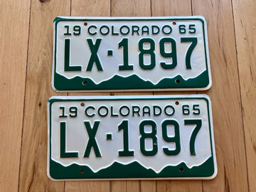 Pair of 1965 Colorado License Plates