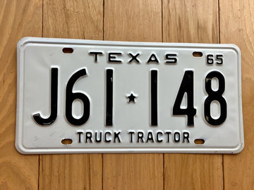 1965 Texas Truck Tractor License Plate