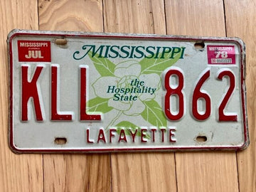 1978 Mississippi Lafayette County License Plate