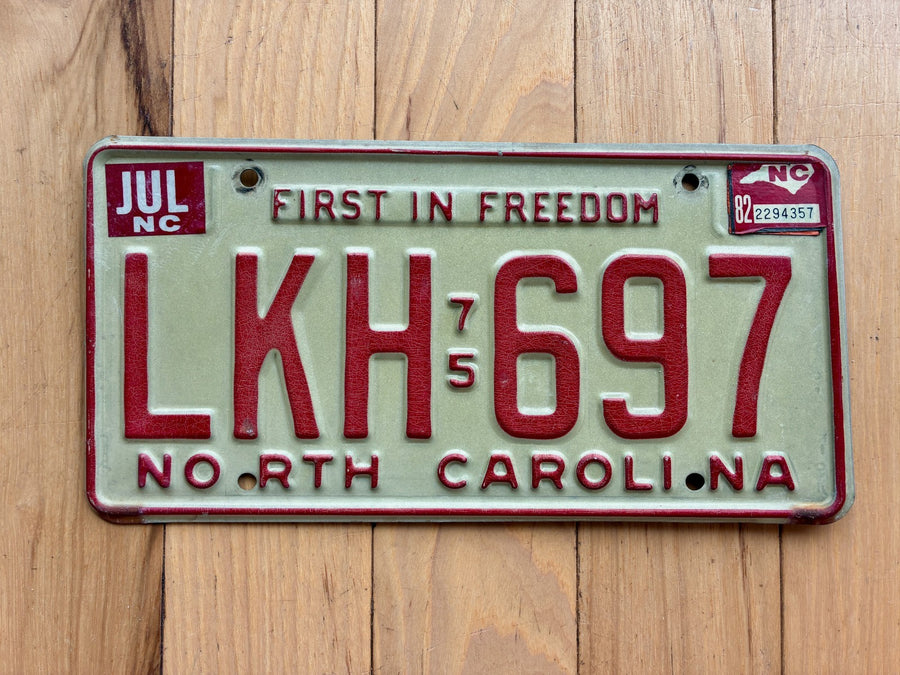 1975 1982 North Carolina License Plate