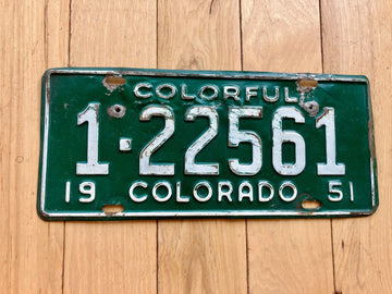 1951 Colorado License Plate