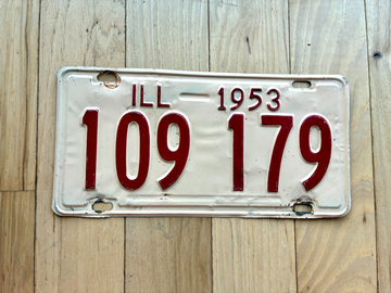 1953 Illinois License Plate