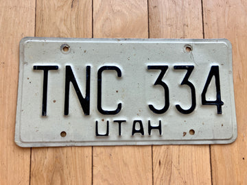 1980s Utah License Plate