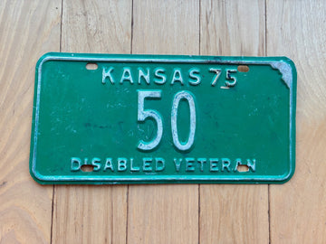 1975 Kansas Disabled Veteran License Plate