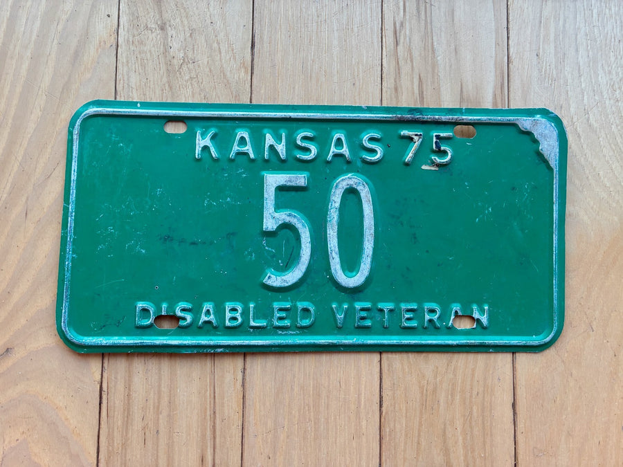 1975 Kansas Disabled Veteran License Plate