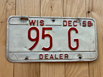 1958 Wisconsin Dealer License Plate